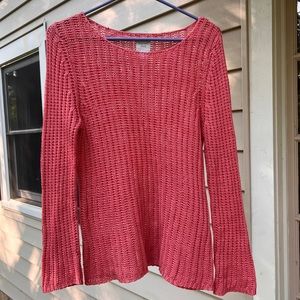 Coral Garnet Hill Cotton Sweater